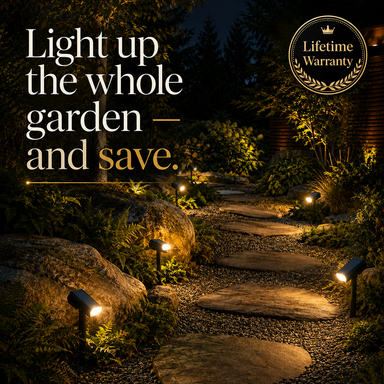 Terra - Solar powered garden floodlight